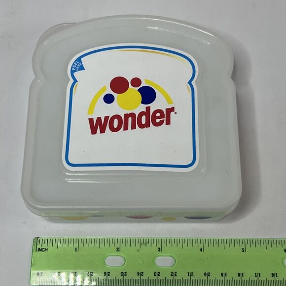 Wonder Bread Sandwich Keeper, Lunch Box, Snack, Plastic Container with Lid - Picture 1 of 6